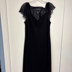 Vintage Jones New York Black Vneck and back Midi Dress